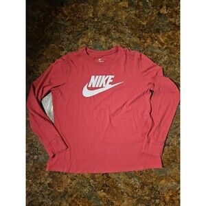 NIKE Long Sleeve Tshirt Pink Swoosh Womens Large (A44)